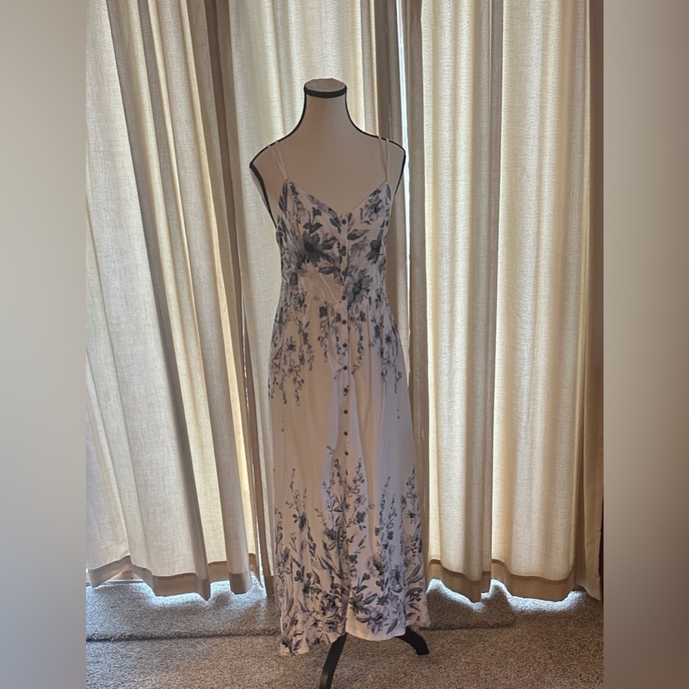 Anama White and Blue Floral Maxi Dress